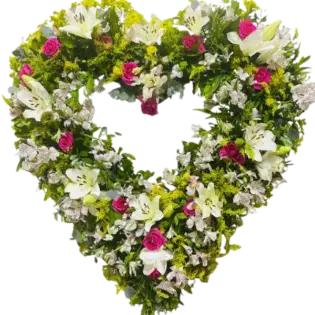 Coroa de Flores Coração Luxo 04 BA coração luxo para entrega em Salvador - Floricultura online