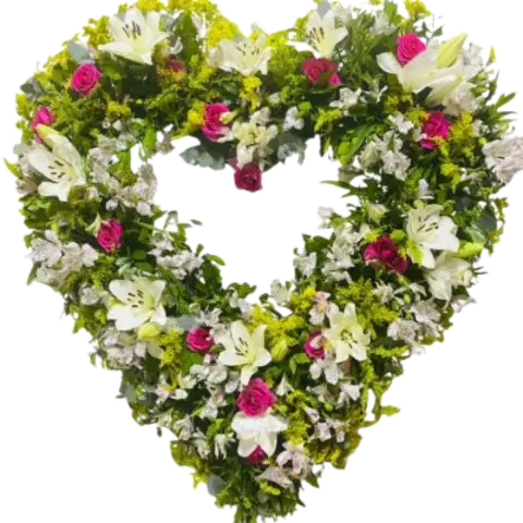 Coroa de Flores Coração Luxo 03 BA coração luxo para entrega em Salvador - Floricultura online